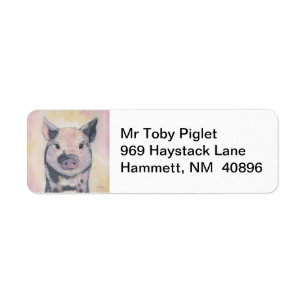 Toby the Piglet return address label