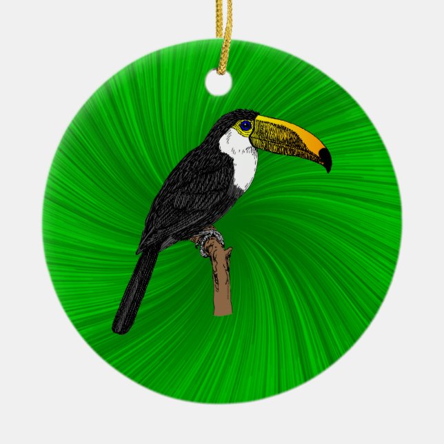 Toco Toucan Ceramic Tree Decoration (Front)