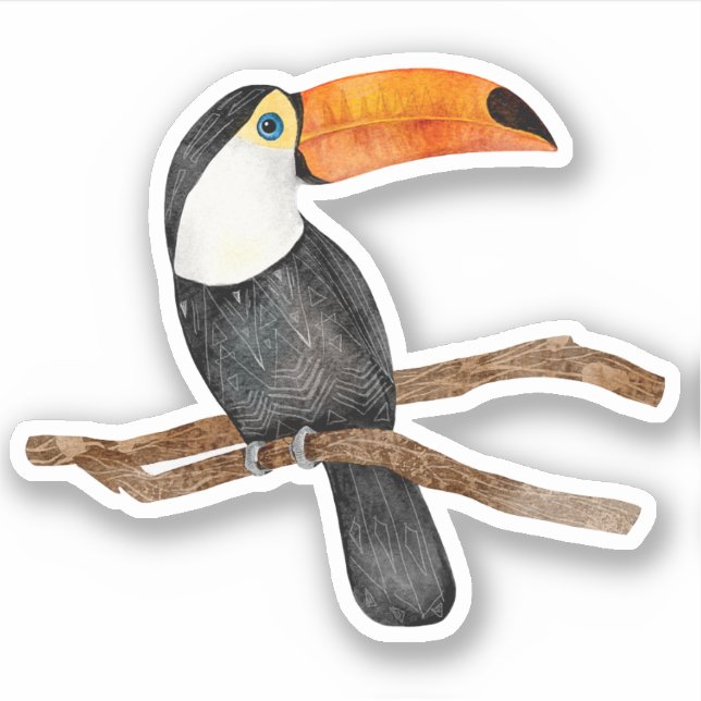 Toco Toucan Custom-Cut Vinyl Sticker (Front)