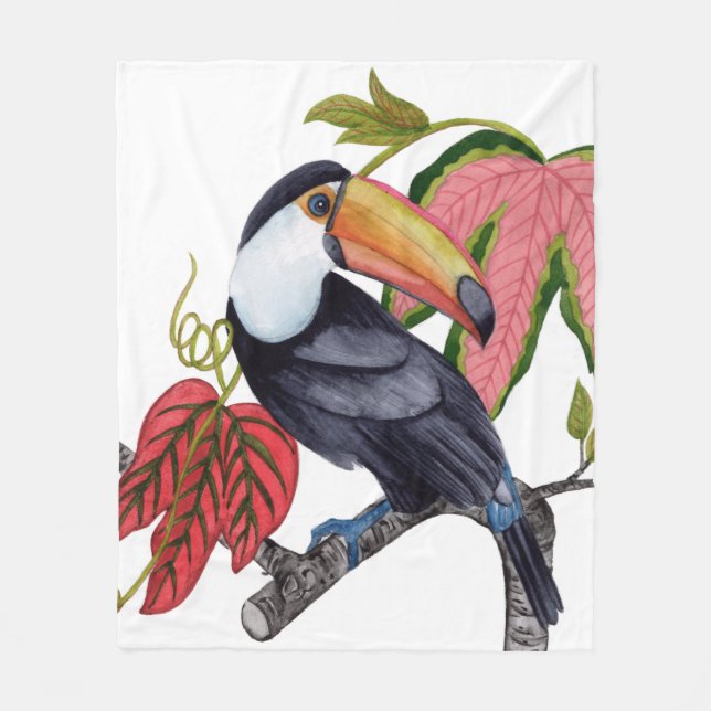 Toco Toucan Fleece Blanket (Front)