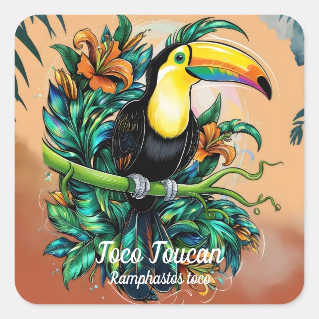 Toco Toucan  Square Sticker (Front)