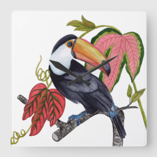 Toco Toucan Square Wall Clock