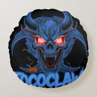 TOCOCLAWS Biohazard Skeleton: Radioactive Gas Mask Round Cushion