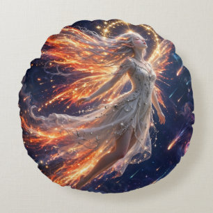 TOCOCLAWS Celestial Galaxy Cosmic Fairy Fantasy An Round Cushion