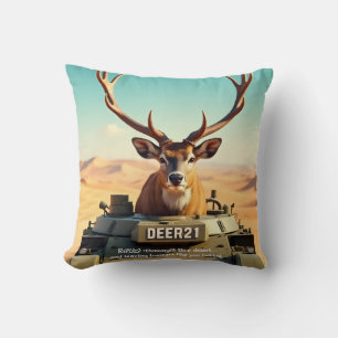 TOCOCLAWS Funny Hunting Humour: Deer In A Military Cushion