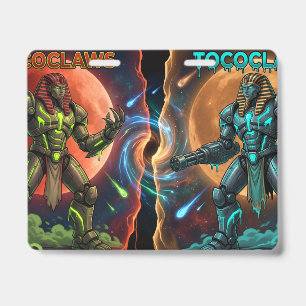 TOCOCLAWS Mecha Pharaoh Egyptian Cybernetic Armour ID Badge