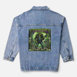 TOCOCLAWS Million Green Alligator Graphic Denim Jacket