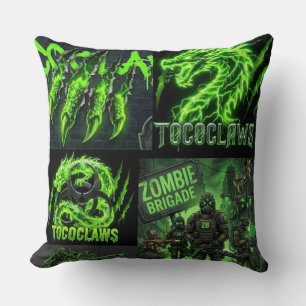 TOCOCLAWS Neon Green Electric Dragon - Million Gre Cushion