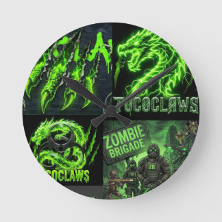 TOCOCLAWS Neon Green Electric Dragon - Million Gre Round Clock