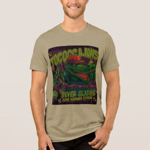 TOCOCLAWS Sewer Crocodile Plumber Horror Monster Tri-Blend Shirt