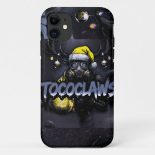tococlaws, toxic baseball, gas mask art, skeleton  iPhone 11 case