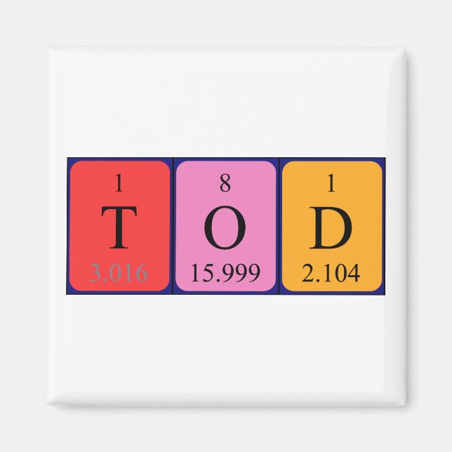 Tod periodic table name magnet (Front)