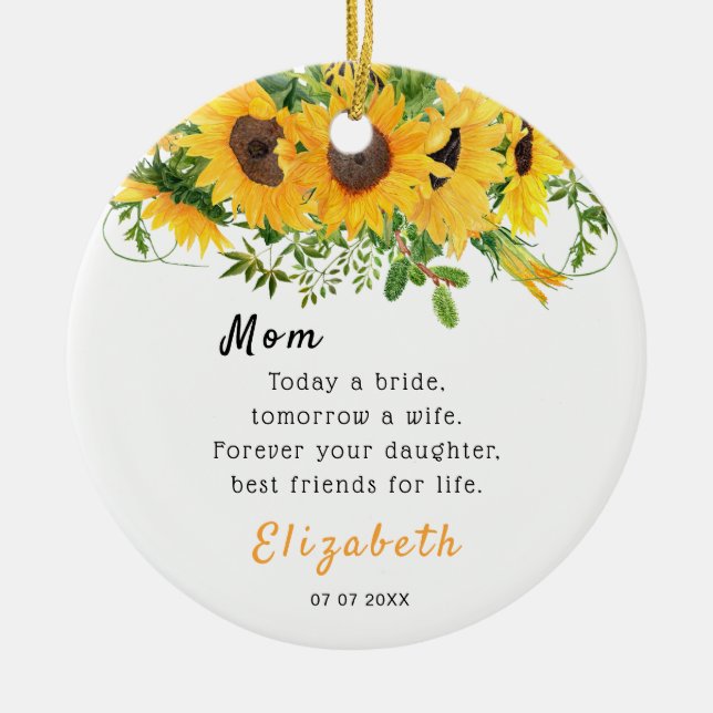 Today a bride Mother of the Bride Keepsake Ceramic Ornament (Front)