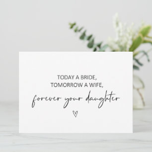 Today a bride, Tomorrow a wife Flat Card