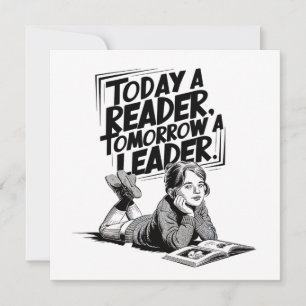 Today a Reader - Book Reading Girl - Bookworm Girl Card