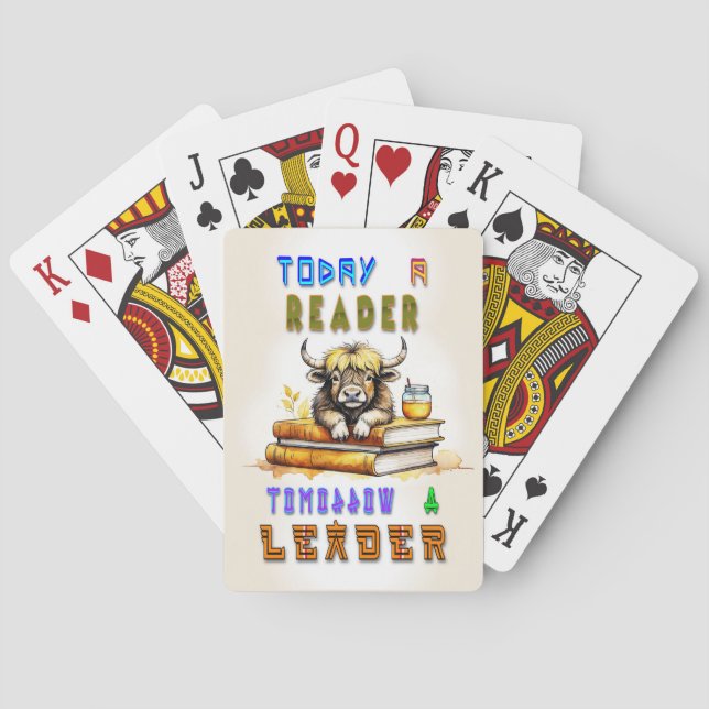 Today A Reader Tomorrow A Leader Playing Cards (Back)