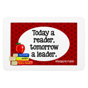 Today A Reader Tomorrow A Leader Red Polka Dots Magnet