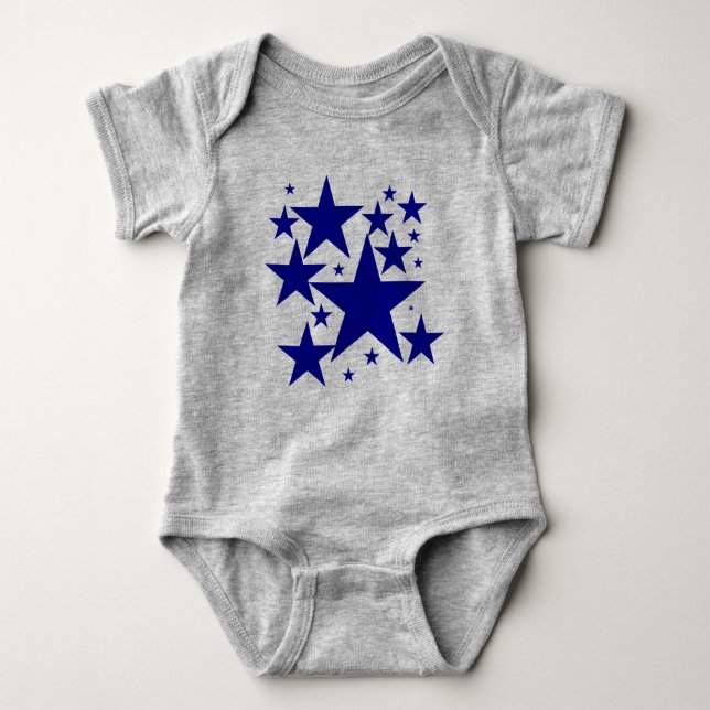 Today Best Award! Blue Star Ruffle Baby Bodysuit (Front)
