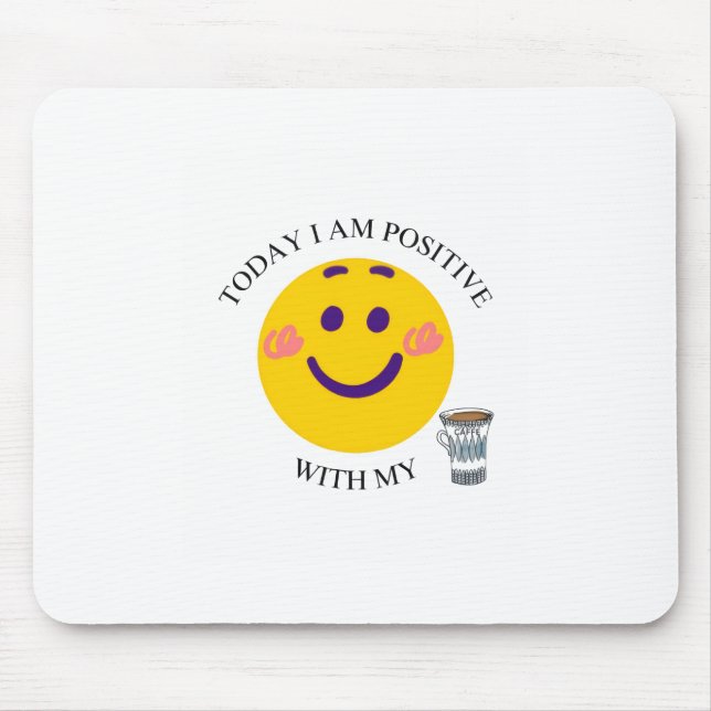 Today I Am Positive With My Coffee Mouse Pad (Front)