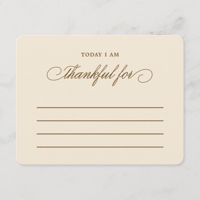 Today I am Thankful For Thanksgiving Dinner Cards (Front)