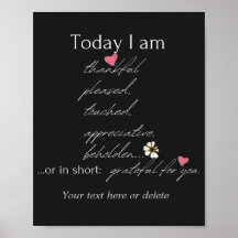 Today I am thankful inspirational customizable