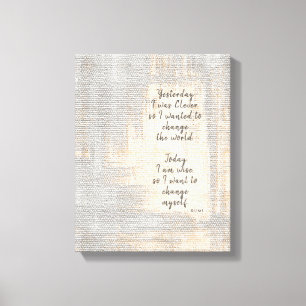Today I Am Wise Inspirational Quote by Rumi Canvas Print