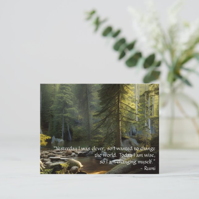 Today I Am Wise Quote Nature Landscape Postcard (Standing Front)
