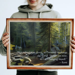Today I Am Wise Quote Nature Landscape  Poster