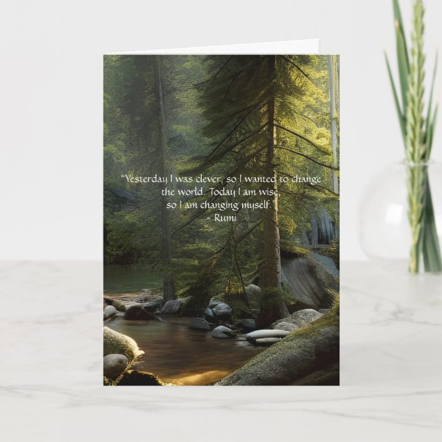 Today I Am Wise Rumi Quote Scenic Card (Front)