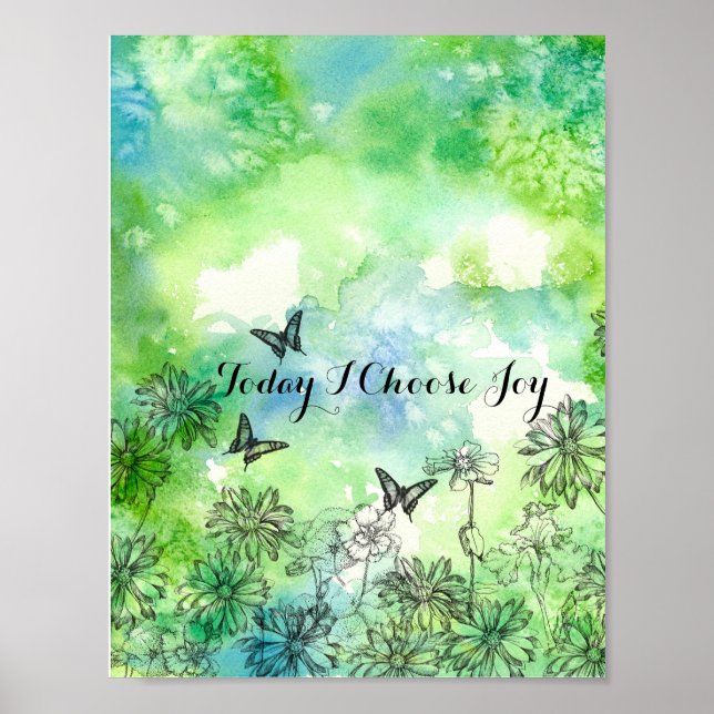 Today I Choose Joy Inspiration Positive Words Poster (Front)