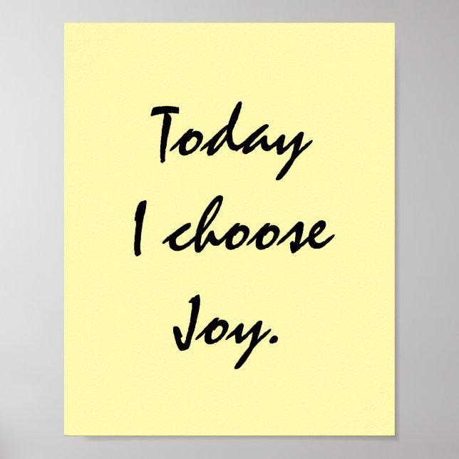 Today I choose Joy. Poster (Front)