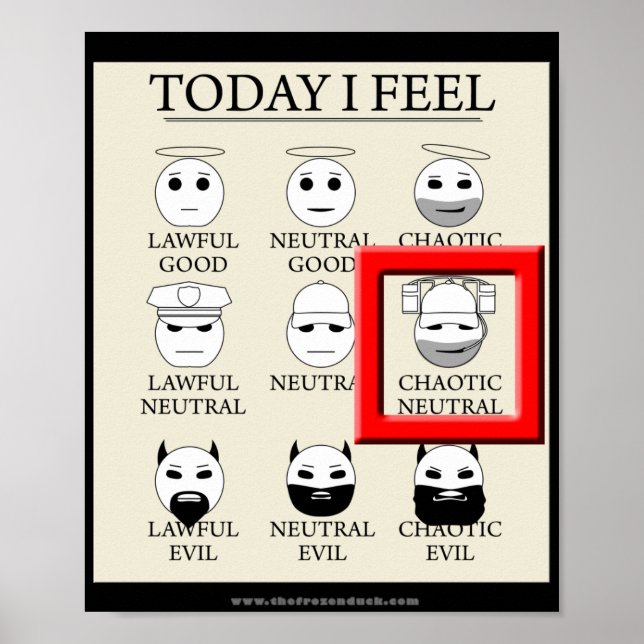 Today I Feel Chaotic Neutral Poster (Front)