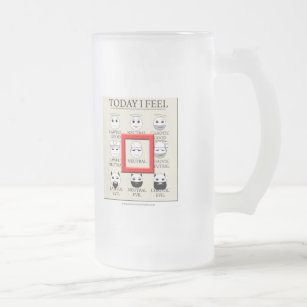Today I Feel Neutral Frosted Glass Beer Mug