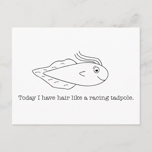 Today I have hair like a racing tadpole Postcard (Front)
