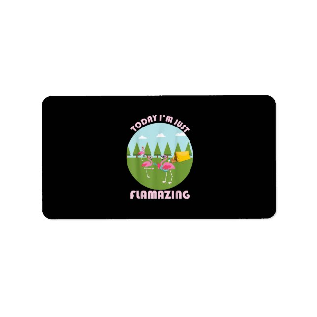 Today I’m Just Flamazing Flamingo Playing Guitar Label (Front)