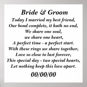 Today I married my best friend customise it! Poster