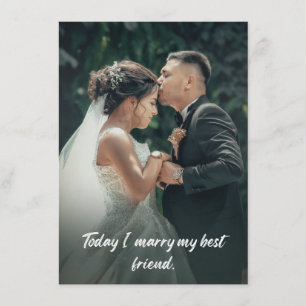 Today I marry my best friend. Enclosure Card
