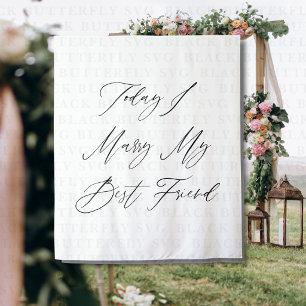 Today I Marry My Best Friend Wedding Backdrop  Tapestry