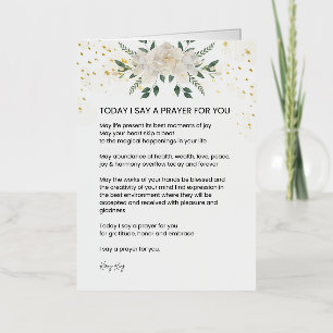 Today I Say A Prayer For You - Hope Peace Poem Foil Greeting Card