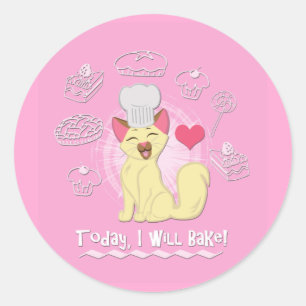 Today I Will Bake! Classic Round Sticker