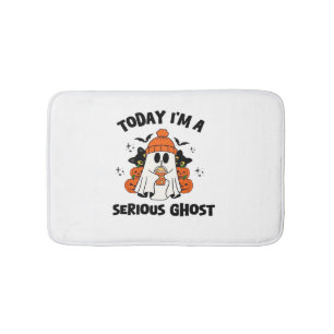 TODAY I'M A SERIOUS GHOST COFFEE PUMPKIN HALLOWEEN BATH MAT