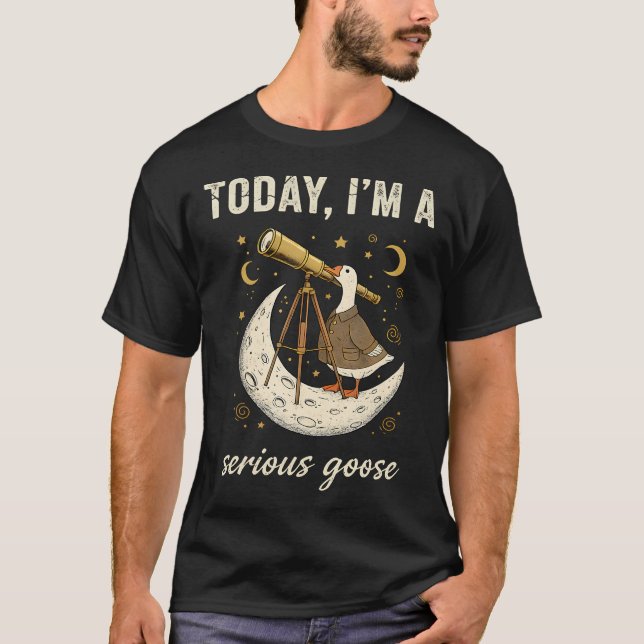 Today Im A Serious Goose Funny Astronomer T-Shirt (Front)