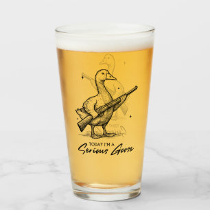 Today I'm A Serious Goose Lovers Goose With Gun Glass