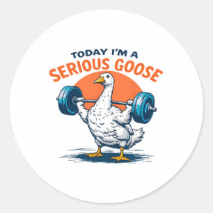 Today I'm A Serious Goose Tee Funny Bodybuilding F Classic Round Sticker
