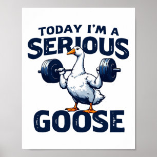 Today I'm A Serious Goose Tee Funny Bodybuilding F Poster