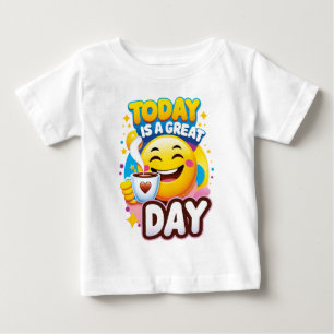 Today is a Big Day - Colorful Design Happy Emoji Baby T-Shirt