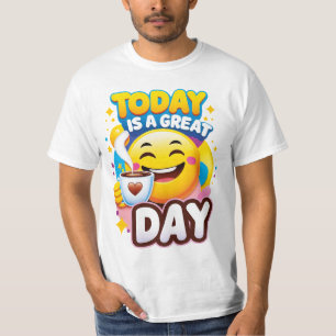 Today is a Big Day - Colorful Design Happy Emoji T-Shirt
