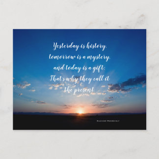 Today Is A Gift Sunrise Inspirational Quote Postcard