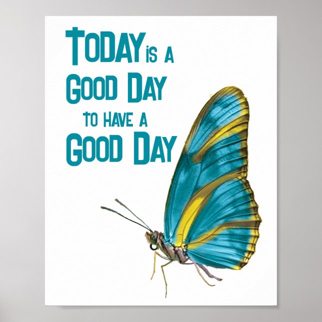 Today is a Good Day Encouraging Quote Butterfly Poster (Front)