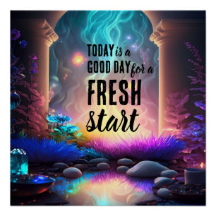 Today is a Good Day Fresh Start Motivational Quote Poster